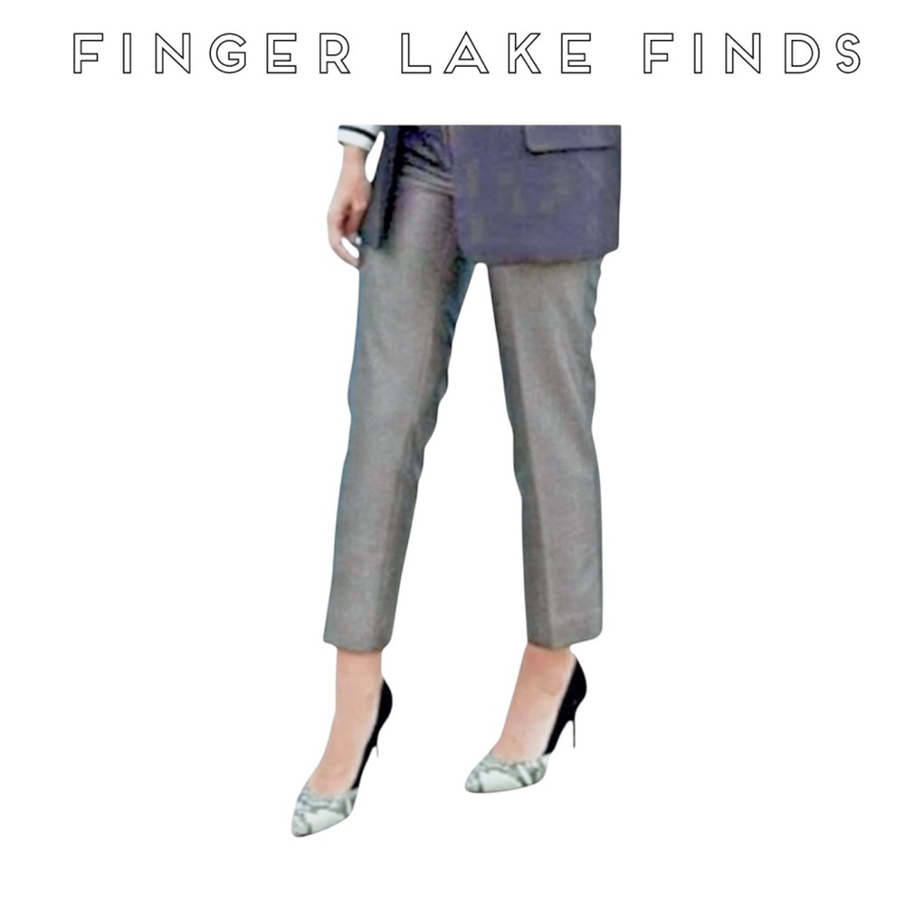 J. Crew Glimmer Skimmer Gray Metallic Cropped Pants, 10